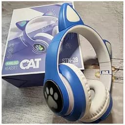 Бездротові дитячі навушники Cat Ear VZV-23M Bluetooth з котячими вушками сині - мініатюра 2