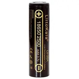 Акумулятор 18650 2500mAh Li-Ion, (2450-2650mah), 3.7V (2.75-4.2V), Blac Liitokala (Lii-25A)