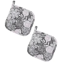 Набор прихваток Home Line Цветы 15x15 см. 2 шт. светло-серый (177488)