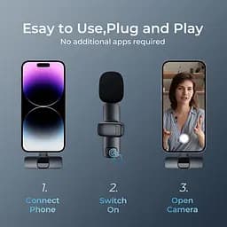 Бездротовий мікрофон YRF для iPhone iPad, Android Phone, міні-мікрофон з шумозаглушенням - мініатюра 3