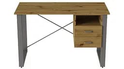 Письмовий стіл із ящиками Ferrum-decor Оскар 750x1400x600 метал Сірий ДСП Дуб Артізан 16 мм (FRD-103253) - мініатюра 3