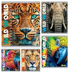 Тетради ученические 48 листов клетка Твердая Дикий мир, 10 шт. в упаковке