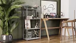 Етажерка 4/60 Ferrum-decor Серії Коннект 120x60x28 сірий ДСП Бетон 16мм (FRD-105547) - мініатюра 3