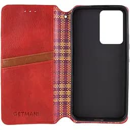 Шкіряний чохол-книжка GETMAN Cubic (PU) для Xiaomi 13T / 13T Pro Червоний - мініатюра 3