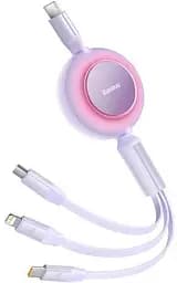 Кабель Baseus Bright Mirror 2 Series 3-in-1 (Micro USB+Lightning+Type-C) 100W (1.1m) purple (CAMJ010205)