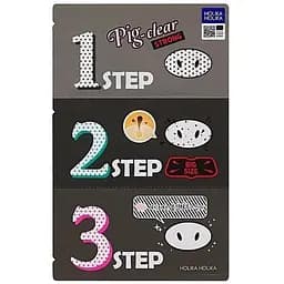 Набір для очищення пор Holika Holika Pig Nose Clear Black Head 3-Step Kit Strong з деревним вугіллям, 8 г