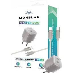 Мережевий зарядний пристрій Monblan A1 Master Duo Series 30W + Cable USB-C to USB-C Titanium [160758]