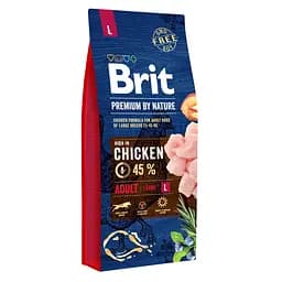 Сухой корм для собак крупных пород Brit Premium Dog Adult L с курицей 15 кг