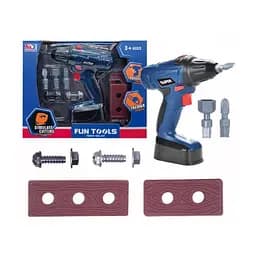 Детский набор инструментов Fun Tools с крутящейся дрелью и издающей звуки для маленького мастера Синий