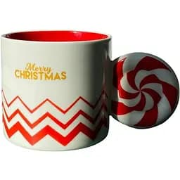 Новогодняя кружка Olens 8030-296-1 Сладкий год с декоративной ручкой керамика 350 мл Белая