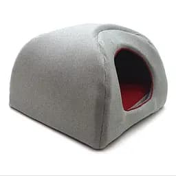 Будиночок юрту для котів та собак Zoo-hunt Герос №1 37х37х33 см сірий+червоний