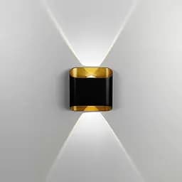 Світильник на 2 лінзи у чорно-бронзовому корпусі 4000K IP 54 | Line F | Арт. W044/2 BK+GD