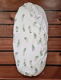 Непромокаемый наматрасник в детскую коляску хлопок универсальный размер 40×80 см BST Белый+Зеленый