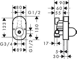 Прихована частина Hansgrohe Focus S 31741180 - мініатюра 2