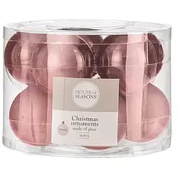 Набір ялинкових скляних куль House of Seasons 6 см 10 шт. рожевий (8720362603429)