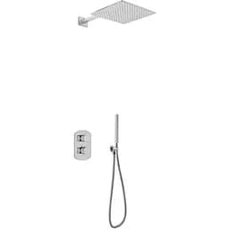 Душова система Kohlman Foxal 35 chrome з термостатом + BOX прихованого монтажу QW432FQ35, Хром