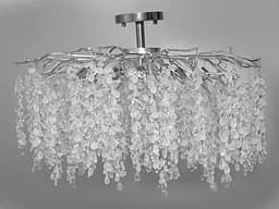 Сучасна алюмінієва кришталева люстра "Гліцинія", 9 ламп, хром