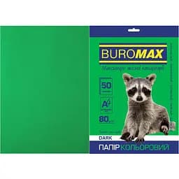 Папір кольоровий Buromax Dark А4 50 аркушів темно-зелений (BM.2721450-04)