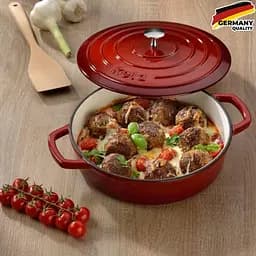 Сотейник чавунний з кришкою KELA Calido 28 см 3,2 л (11938) червоний - мініатюра 3
