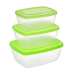 Набір пластикових контейнерів для зберігання харчових продуктів (0.6 л/1 л/1.5 л) 87934