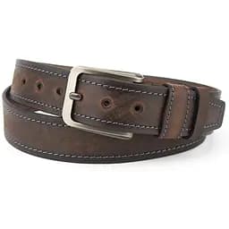 Ремень мужской батальный 145 см кожаный SF-4011 под джинсы коричневый XXL