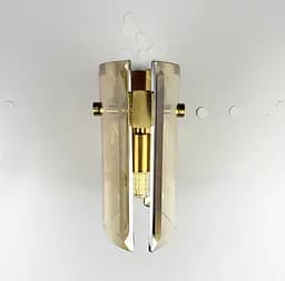 Бра в латунному каркасі та з янтарними пластинами Line F H 69A/1W AB+AM