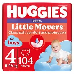 Набор трусиков-подгузников для мальчиков Huggies Little Movers Pants 4 (9-14 кг), 104 шт. (2 уп. по 52 шт.)