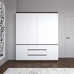 Шафа для одягу Vays зі штангою та полицями, 3 шухляди, комплект R9+R22-2 Венге Темний-Білий фасад