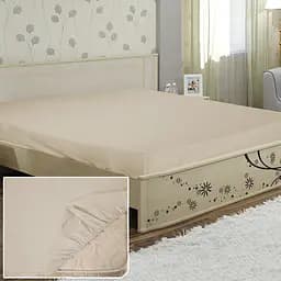 Простыня на резинке Ярослав, 200х180х20 см, бязь, бежевый (38177_02)
