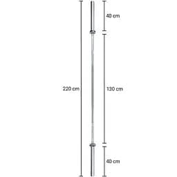 Гриф для штанги олімпійський TI-8072, 2,2 м, d-50 мм, 20 кг - мініатюра 5