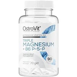 Вітаміни та мінерали OstroVit Triple Magnesium + B6 P-5-P, 90 капсул