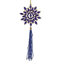 Декоративна прикраса Elendekor 10 см, підвіска 17 см синя (877-079)