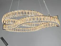 Світлодіодна підвісна люстра Romin хром 86 Вт пульт