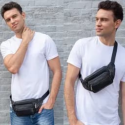 Сумка на пояс з овечої шкіри Vintage 16х12х6 см sum0015049 - мініатюра 6