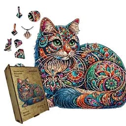 Пазл деревянный Кошачья Мозаика, А1, 500+ элементов, Картонная коробка