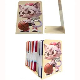 Полка-держатель для книг раздвижная металлическая Котик, Зайчик-3D, 15x10x19 см (в ассортименте)