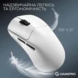Комп'ютерна мишка GamePro Asgard Surt Wireless/Bluetooth/USB White (GM017W) - мініатюра 6
