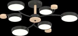 Потолочный светильник XI3336-6 Чёрный + Дерево