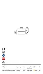 Бра вуличне TOKYO AP ORIZ. LED 12W IP54 DG 3000K (5.1.2) Redo 90015 - мініатюра 3