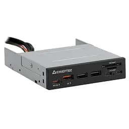 Card Reader 2x USB3.2, 2x Type-C,1x PD3.0, 1x QC3.0 USB, внутрішній, 3.5" чорний CRD-908H Chieftec - мініатюра 2
