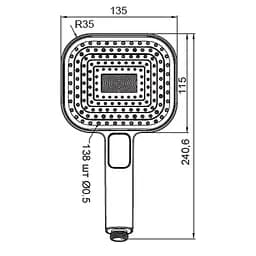 Ручний душ Koer 3 режими KP-0404-01 KR4999, Хром - мініатюра 2