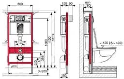 Інсталяція для унітазу Tece Base Kit 2в1 (9400401) - мініатюра 5