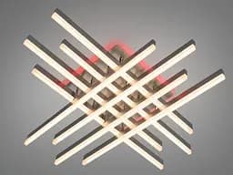 Стильна стельова LED люстра для кабінету Diasha 7012NEW HR хром 68 см 136W з пультом - мініатюра 2