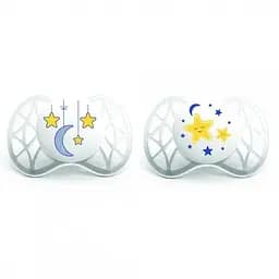 Силіконова ортодонтична пустушка Nuvita Air, світиться в темряві, 0-3 міс., 2 шт. (NV7062)