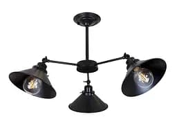 Люстра стельова лофт із регульованими плафономи Levistella 752F103-3 BK