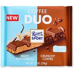 Шоколад Ritter Sport Duo молочний з кавовою начинкою 218 г