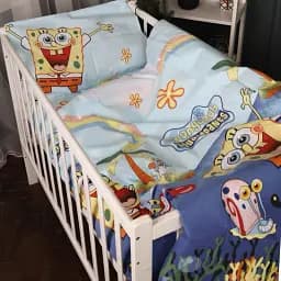 Комплект дитячої постільної білизни MirSon Kids Time Spanch Bob бязь 110x140 см (2200010433999) - мініатюра 3