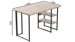 Комп'ютерний стіл Ferrum-decor Кевін 75x120x70 чорний ДСП Дуб Сан-Марино 32мм (FRD-103835) - мініатюра 2