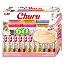 Лакомство Inaba Churu для кошек сливочный мусс в стиках "Разновидности тунца" 4x14 г