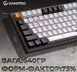 Клавиатура игровая механическая GamePro MK-160 Red Swich Hot-Swap RGB Black-White - мініатюра 10